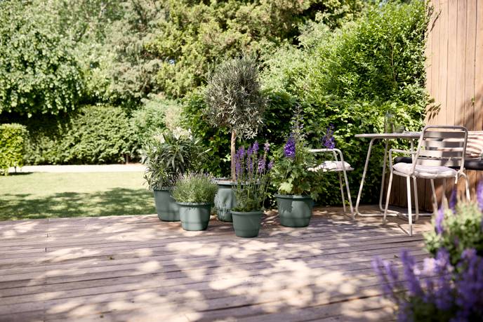 amiga round 40cm thyme green